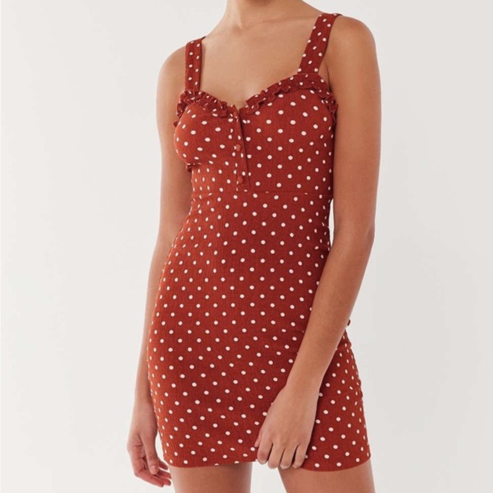 Urban Outfitters Rust Polka Dot Dress